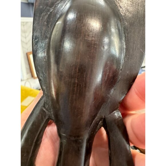 Vintage 70s Hand Carved Ebony Bust  Female Figure 11" Tall Kenya Treasures - Picture 7 of 7